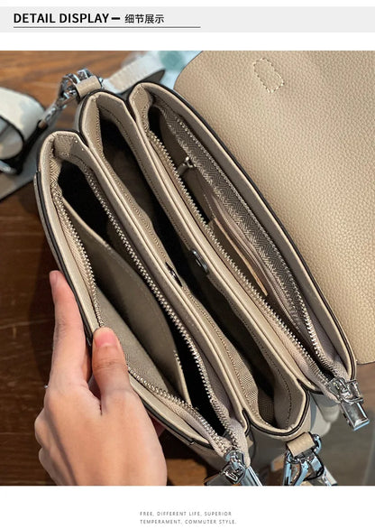 Genuine Leather Women's Bags Fashion Ladies Casual Handbags Soft Cow Leather Versatile One Shoulder Messenger Bag High Quality