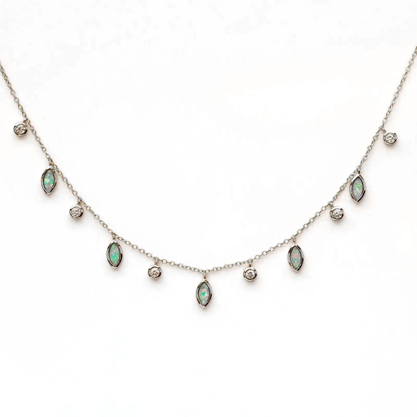 DPLAOPA 925 Sterling Silver Gold Opals Pearl Charm Pendant Crystal Long Choker Necklace 2024 Women Luxury Fine Jewelry