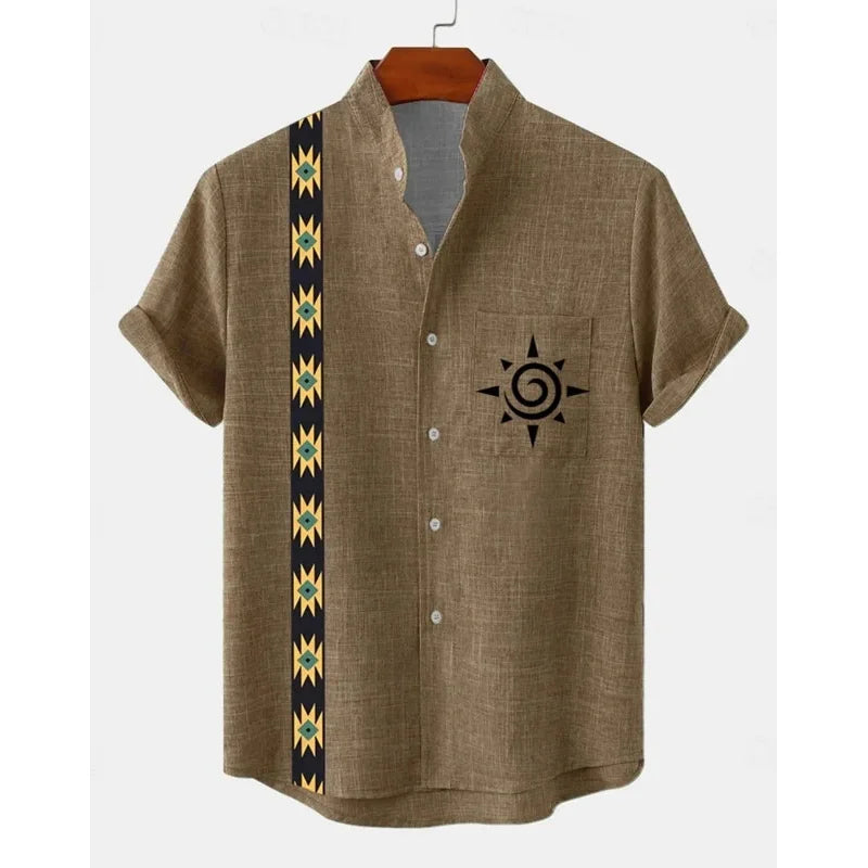 Men's New Linen Hawaiian Shirt 3D Fashion Short Sleeve Casual Urban Trend Summer Comfort Vacation