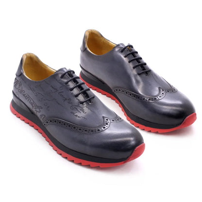 High-end Leather Casual Shoes Lace-up Handmade Shoes Fashionable and Comfortable Men Shoes Office Men's Brogue Shoes