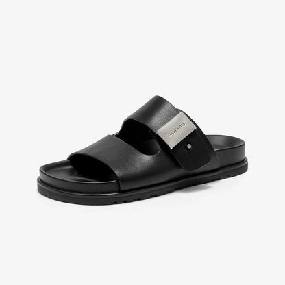 BEAUTODAY Casual Slippers Women Synthetic Leather Platform Buckle Band Roman Summer Outdoors Ladies Flat Shoes Handmade 34073