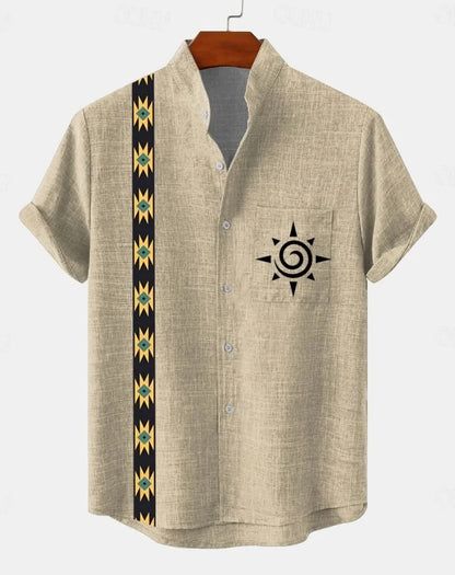 Men's New Linen Hawaiian Shirt 3D Fashion Short Sleeve Casual Urban Trend Summer Comfort Vacation