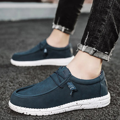 Men's Slip-On Casual Loafers Lightweight Comfortable Canvas Shoes Stretch Loafer Non Slip Breathable Boat Shoes for Men