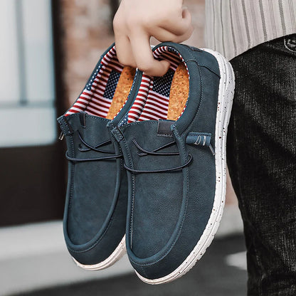 Men's Slip-On Casual Loafers Lightweight Comfortable Canvas Shoes Stretch Loafer Non Slip Breathable Boat Shoes for Men