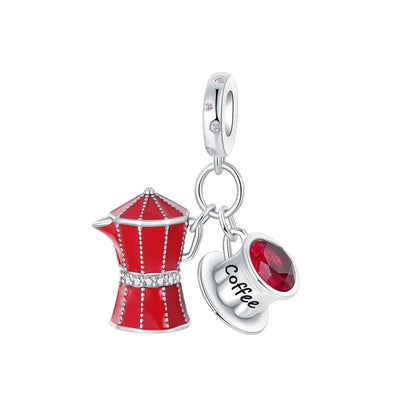 925 Sterling silve Coffee Cup Pumpkin Cart Series Charm Fit 4mm aperture Bracelet Charm Bead Necklace Diy Women Jewelry