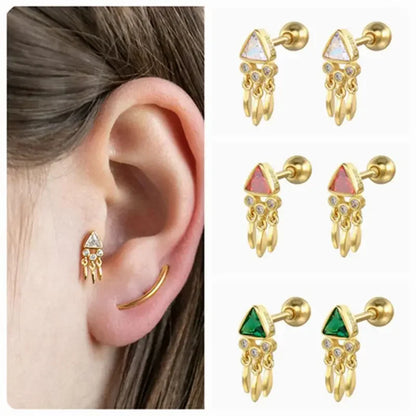 YUXINTOME Small 925 Sterling Silver Ear Needle C-Shaped Cartilage Piercing Stud Earrings For Women cartilage perforation Jewelry