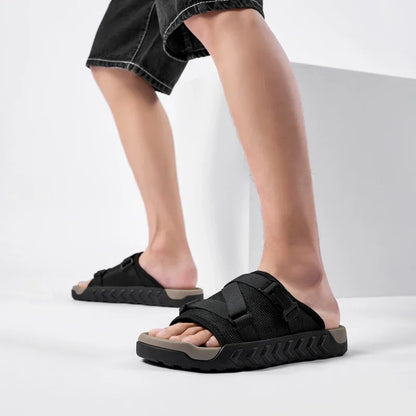 Men's Thick Soled Round Toe Fashionable Slippers Women's Comfortable Breathable Casual, Wear-resistant Sandals Summer Slippers