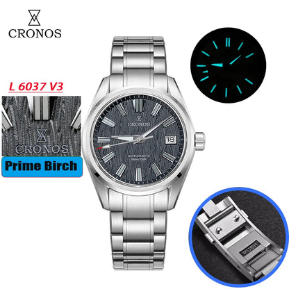 2025 Cronos 39mm Men Watch Texture Dial PT5000 Automatic Mechanical Watches Sapphire  Waterproof 100m Luminous Wristwatch L6037M
