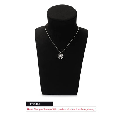 WoodTen Black Microfiber Jewelry Display Props for Shop Counter Popular Rings Earrings Necklaces Portraits Jewelry Display Stand