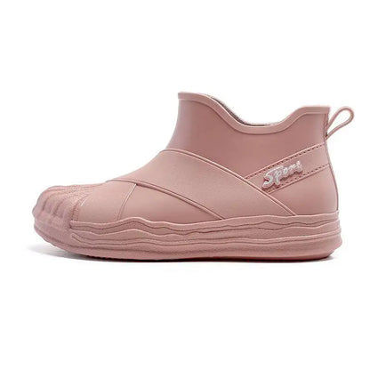 Gacimy Women's New Rain Shoes 2025 Fashion Outdoor Waterproof Garden Shoes Antiskid Rain Boots Cozy Soft Bottom Lady Short Boots