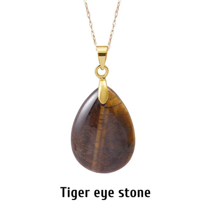 Natural Stone Crystal Pendant Teardrop Fashion Necklace For Diy Necklace Earrings Making Jewelry Christmas Friendship Gift