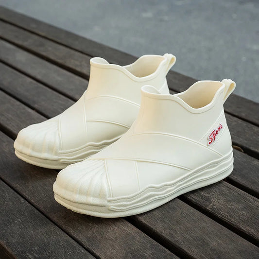 Gacimy Women's New Rain Shoes 2025 Fashion Outdoor Waterproof Garden Shoes Antiskid Rain Boots Cozy Soft Bottom Lady Short Boots