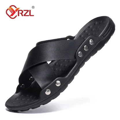 YRZL Men's Shoes Summer Slippers Mens Indoor Slides Casual Sandals Man Lightweight Breathable Beach Slippers for Men Sandals