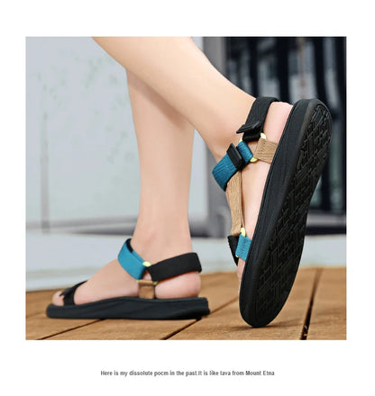 Summer Outdoor Wadable Sandals Man Arch Support Yoga Mat Insole Gladiator Open Beach Slippers Antiskid Durable Flat Men Shoe