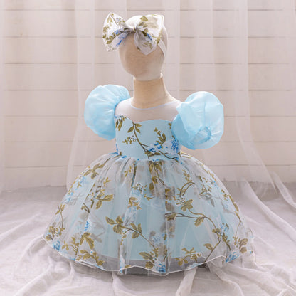 Toddler Girl Summer Casual Dresses Baby Girls Party Dress Kids Wedding Bridesmaid Floral Princess Gown Children Holiday Costumes
