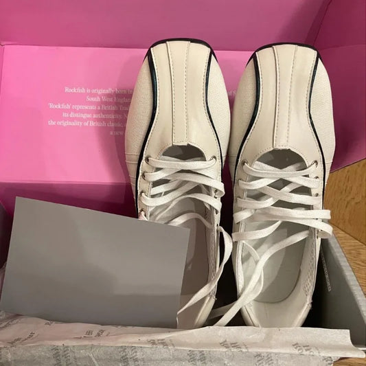 Women's Genuine Leather White Shoes 2025 New Fashion Non Slip Strap Soft Soled Ballet Shoes Women's Flat Casual Mary Jane Shoes