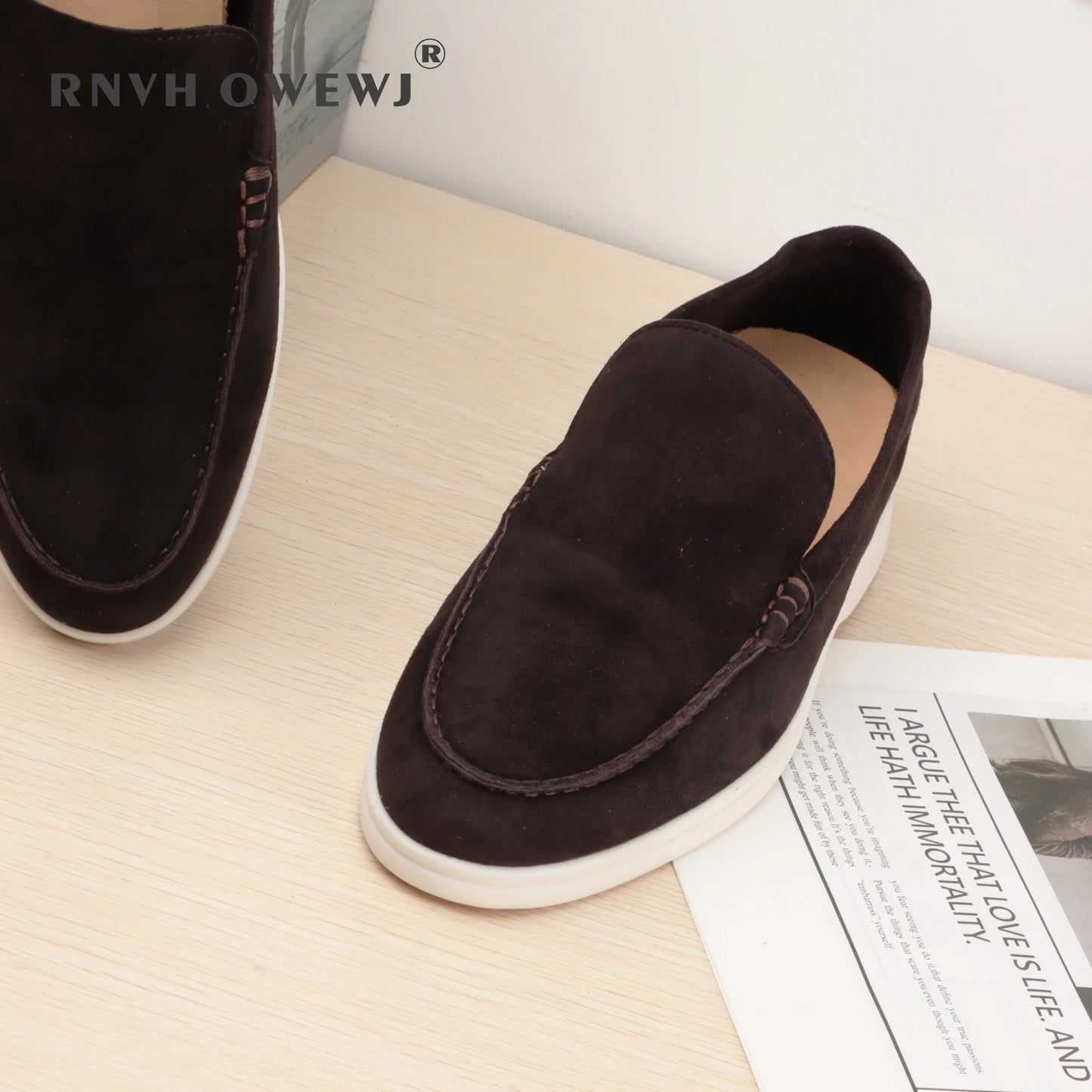 Suede Leather Men's Loafers Spring and Autumn Casual Soft Sole Shoes High Quality Cashmere Fashion Trends Flat Shoes