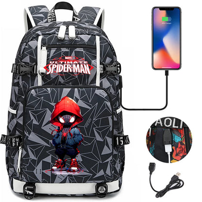 Superhero Spiderman School Backpack Travel Bags Large Waterproof Multifunction USB Charging Backpacks Travel Sport Duffel Bag