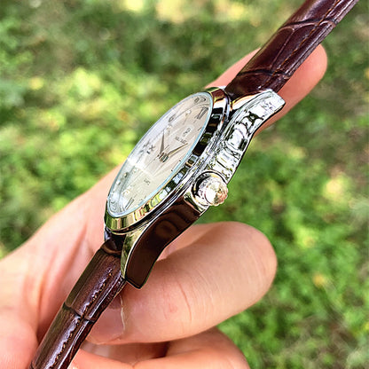 PABLO RAEZ Brand New Fashion Casual Man Watch Auto Date Luxury Business Wristwatch High Quality Brown Leather Popular Male Clock