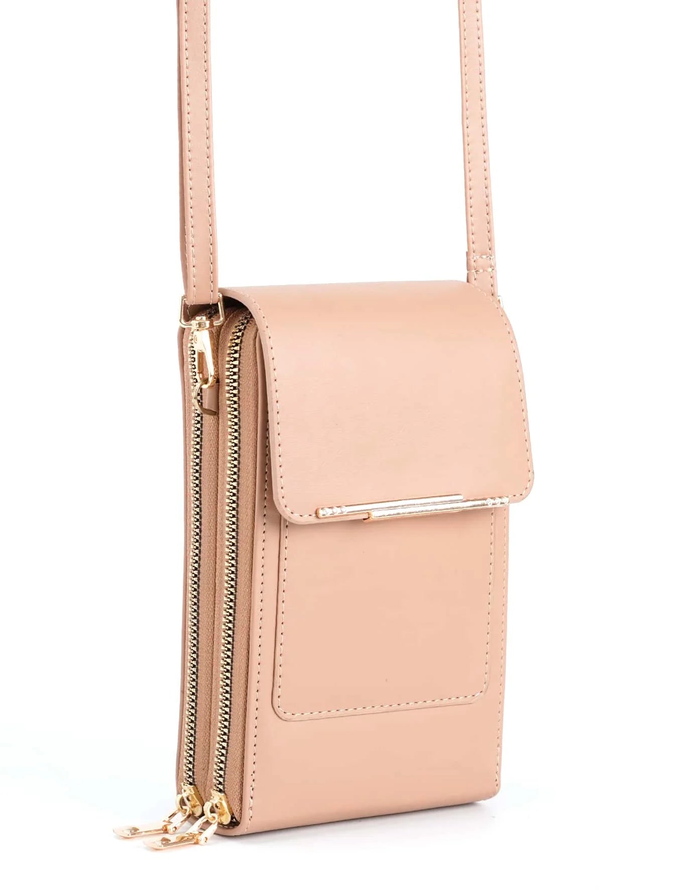 Metal Decor Flap Phone Wallet