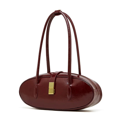 YANATARI underarm cowhide Genuine leather handbags women vintage shoulder bag female luxury bag high quality long bag