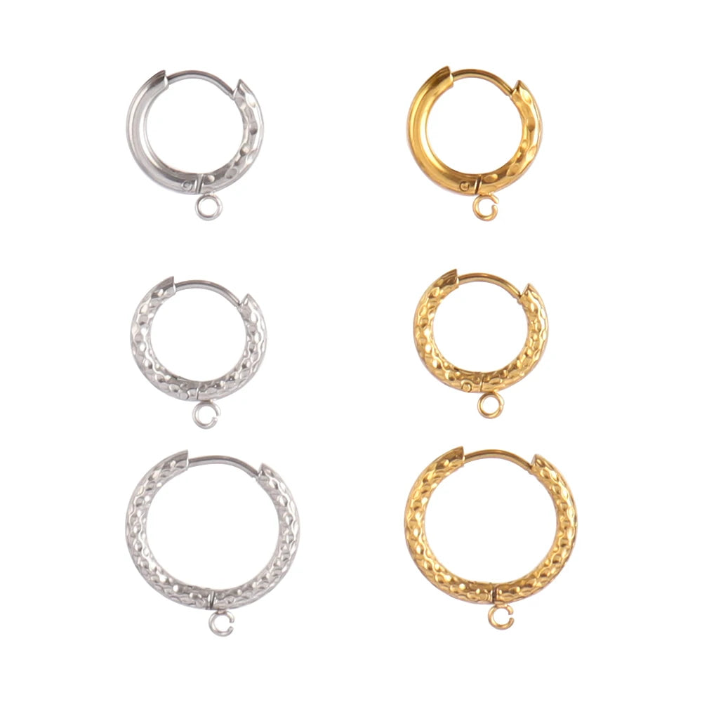10pcs/Lot 316L Stainless Steel Hoop Earrings Findings Round Earrings Base For DIY Earrings Jewelry Making Supplies Accessories