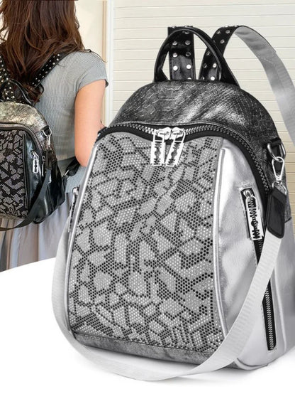 Fashion Large Capacity Commuter Women's Backpack Girls Leisure Travel Storage Bag Soft Leather Waterproof Korean Style Shoulder