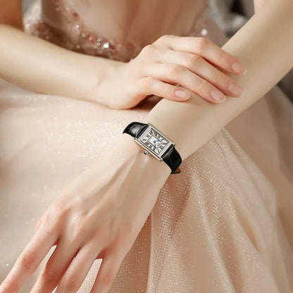 CARNIVAL Womens Fashion Square Quartz Watch Ladies Brand Luxury Waterproof Ultra Thin 5mm Dress Wristwatch for Women Reloj Mujer