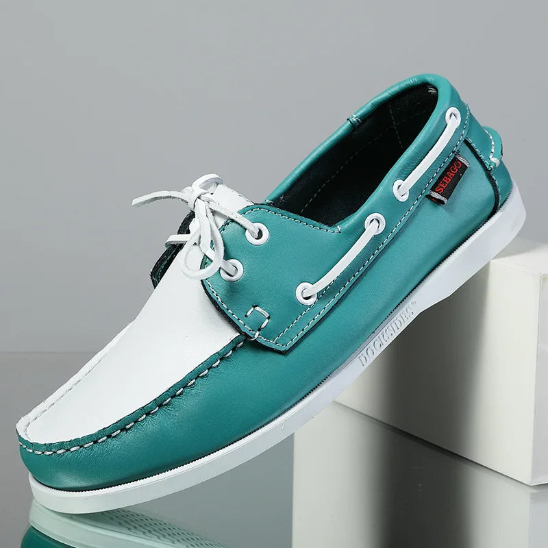 High Quality Genuine Leather Loafers Men's Moccasin Sneakers Men Outdoor Casual Shoes Designer Soft Sole Breathable Leather Shoe