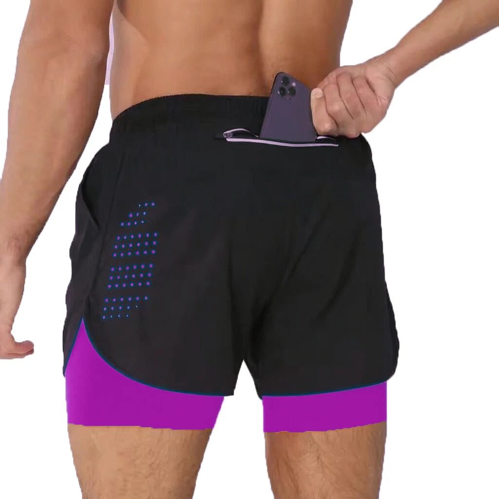 Men's Shorts Summer Sports Shorts 2 In 1 Quick Dry Workout Training Joggers Bodybuilding Fitness Short Pants Gyms Shorts Men