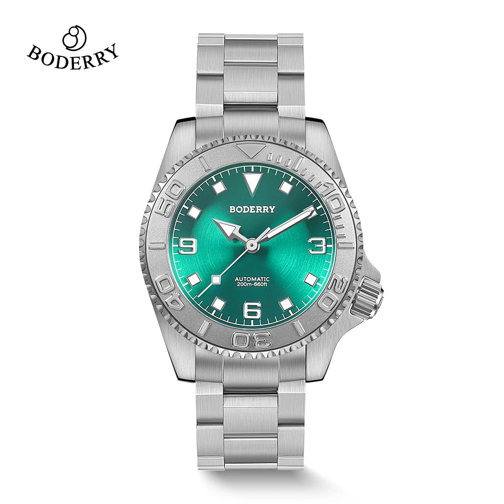 Boderry ADMIRAL Diver Watches 3-Hand No Date 200M Waterproof Titanium Automatic Mechanical Luxury Wristwatch For Men