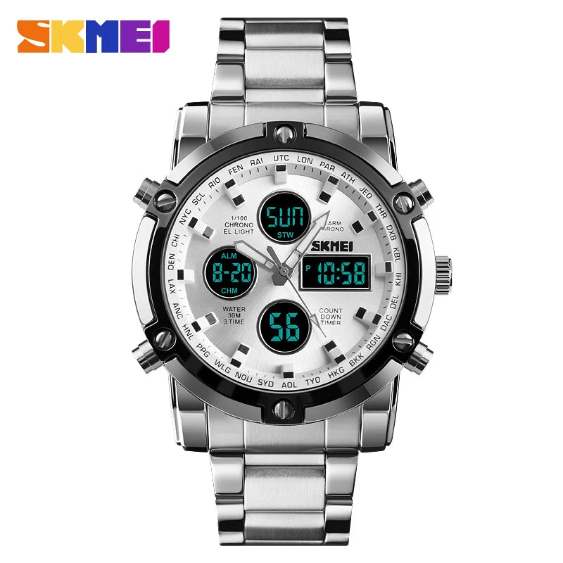 SKMEI 1389 Fashion Luxury Business Mens Watch Waterproof Sport Digital Men's Wristwatch Bracelet Clock Reloj Relogio Masculino