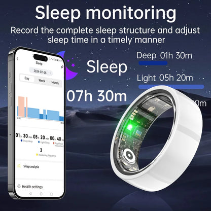 Smart Ring Bluetooth 5.1 Sleep Camera Remote Control Multiple Exercise Modes Wearable Fitness Ring