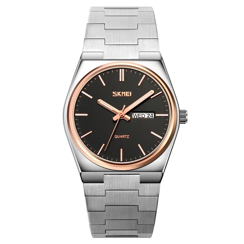 SKMEI 9288 Mens Waterproof Business Wristwatches Man reloj hombre  Casual Quartz Clock Male Full Steel Time Week Sports Watch
