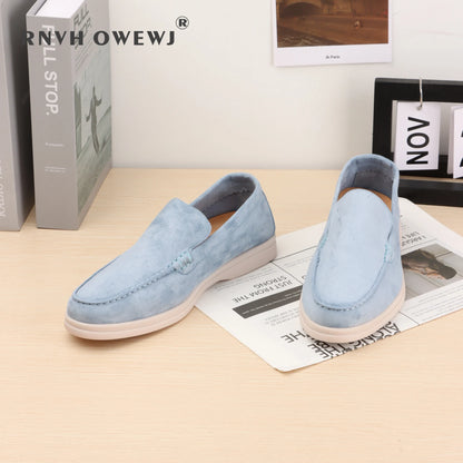 Suede Leather Men's Loafers Spring and Autumn Casual Soft Sole Shoes High Quality Cashmere Fashion Trends Flat Shoes
