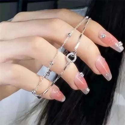 New 925 Sterling Silver Round Double Layer Bracelet Simple Style Women Bracelet Beautiful Jewelry for Friends Birthday Party Gif