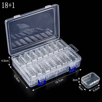 Small Bead Organizer Cases Plastic Organizer Box Mini Clear Bead Storage Container Box with Hinged Lid for DIY Jewelry Supply