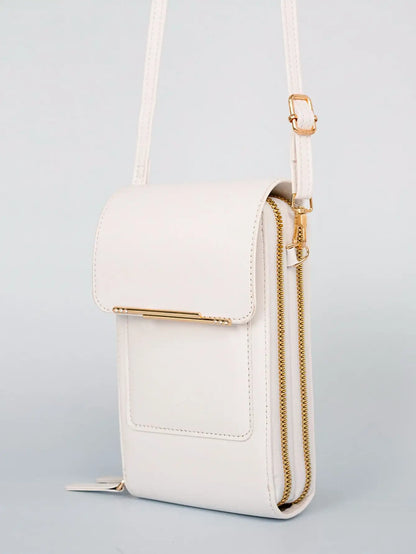 Metal Decor Flap Phone Wallet