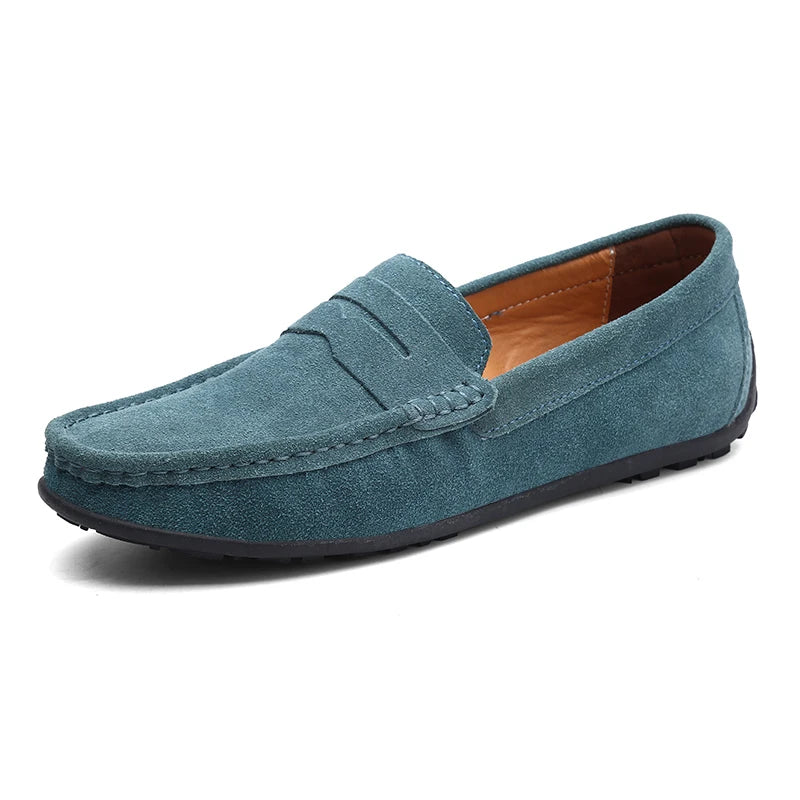 YRZL Men suede Loafers Breathable Driving Outdoor Casual Slip on Shoes for Man Lightweight Comfortable Non Slip Summer Men Shoes