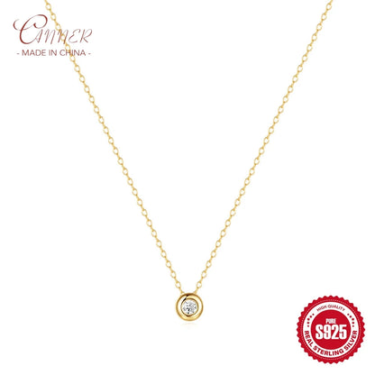 CANNER S925 Sterling Silver Round Zircon Devil's Eye Pendant Multilayer Necklaces Chain For Women Necklace Jewelry Gift Collares