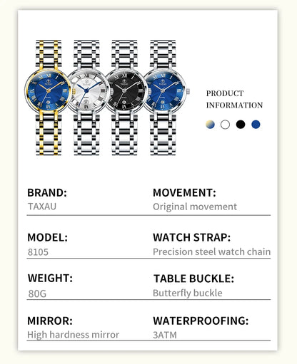 TAXAU New Original Quartz Watch for Women Best Selling Waterproof Calendar Casual Lady Wrist Watch Elegant Fashion Women's Watch