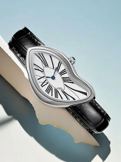 AAA Fashion y2k Twisted Case Business Mens Watches Top Luxury High Quality Quartz Watch Men Leather Waterproof Watch Clock Gift