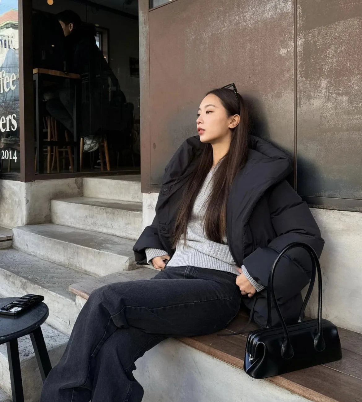 Modern Fashion Magnetic Attraction Clip Bowling Tote Light Yellow Cow Leather Women Handbag Long Handle Armpit Shoulder Bag