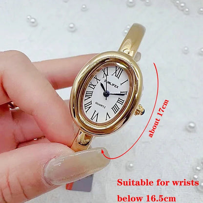Famous Brand Women Watch Diamond Encrusted Oval Dial Quartz Wristwatch Luxury Gift Bracelet Watch Dropshipping Clock Reloj Mujer