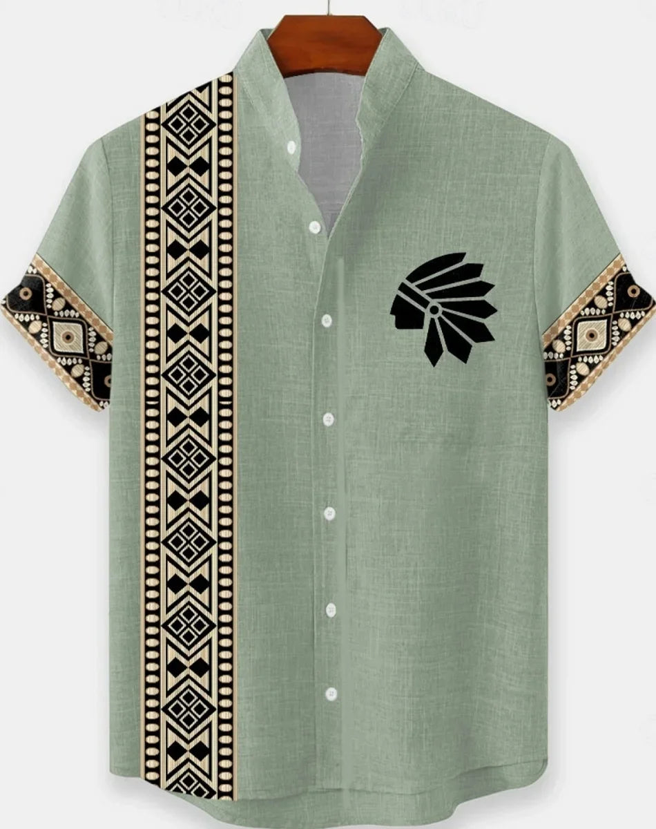 Men's New Linen Hawaiian Shirt 3D Fashion Short Sleeve Casual Urban Trend Summer Comfort Vacation