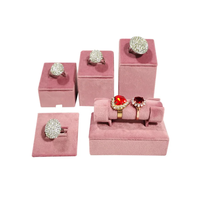 Pink Holland Velvet Ring Holder Ring Earrings Bangle Bracelet Storage Rack Jewelry Storage Display Stand Organizer for store
