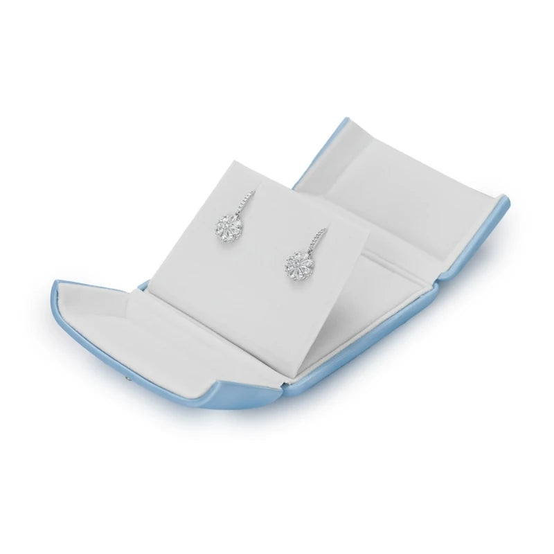 Oirlv Blue Jewelry Box Gift Boxes PU Leather Jewelry Boxes Wholesale Blue Wedding Ring Earring Bracelet Necklace Jewelry Box Set