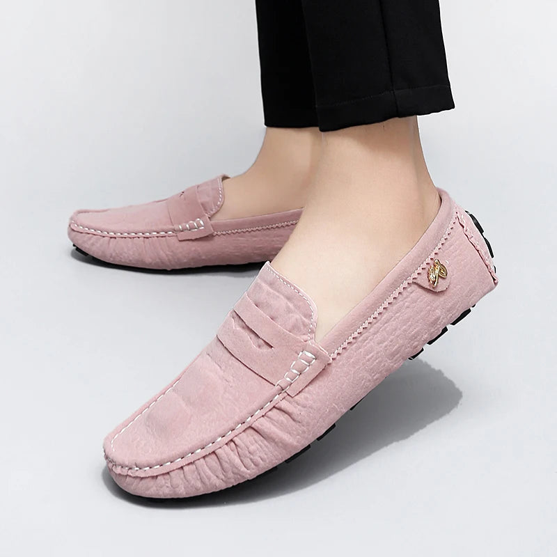 2025 New Handmade Beanie Shoes Men's Light Luxury Crocodile Pattern Trendy Easiest for Match Slip-On Lazy Loafers Men's and Women's Driving Trendy Shoes