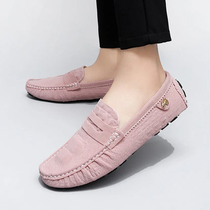 2025 New Handmade Beanie Shoes Men's Light Luxury Crocodile Pattern Trendy Easiest for Match Slip-On Lazy Loafers Men's and Women's Driving Trendy Shoes