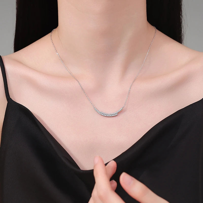 NeeTim D VVS1 Full Moissanite Necklace for Women Lab Diamond S925 Sterling Silver Wedding Party Pendant Necklaces GRA Certified